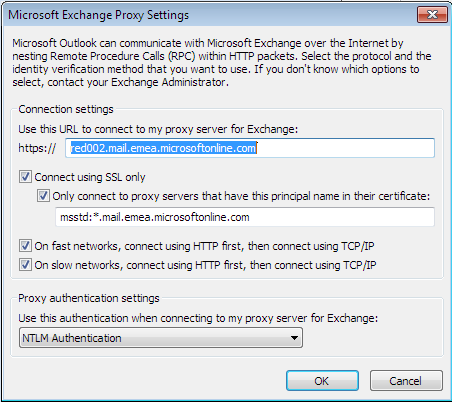 microsoft exchange outlook 2010 setup