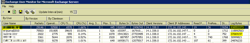 ExMon Screen Shot - Log Bytes Winner