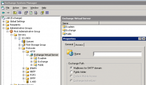 Creating New Virtual Directory With System Manager Grayed out