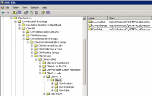 Microsoft-Server-ActiveSync and  OMA Missing From Active Directory