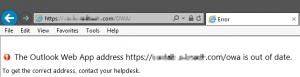 The Outlook Web App Address Is Out Of Date